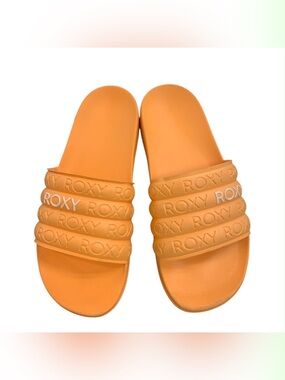 Roxy Orange Logo Slide Sandals S9